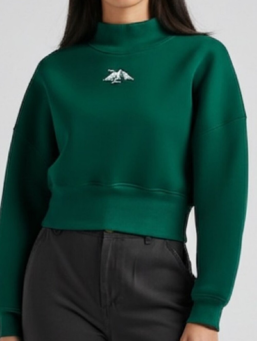 Women's Mock Turtleneck Sweatshirt - Wild Fable Dark Green XS